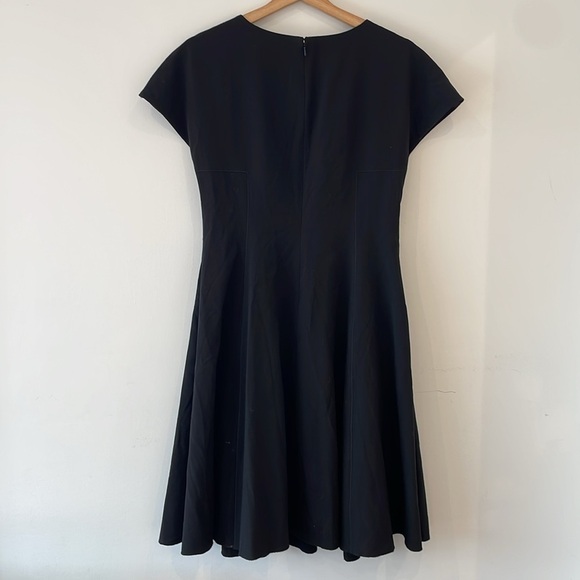 Anne Klein black career classic office shortsleeve A line flare dress, size 2 - Picture 5 of 12